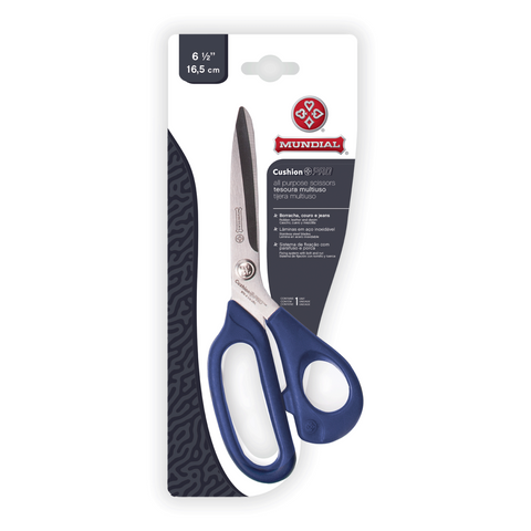 Mundial 970-6 Multi Use Shears Cushion Pro 6.75 inches Blue Soft Touch Handles