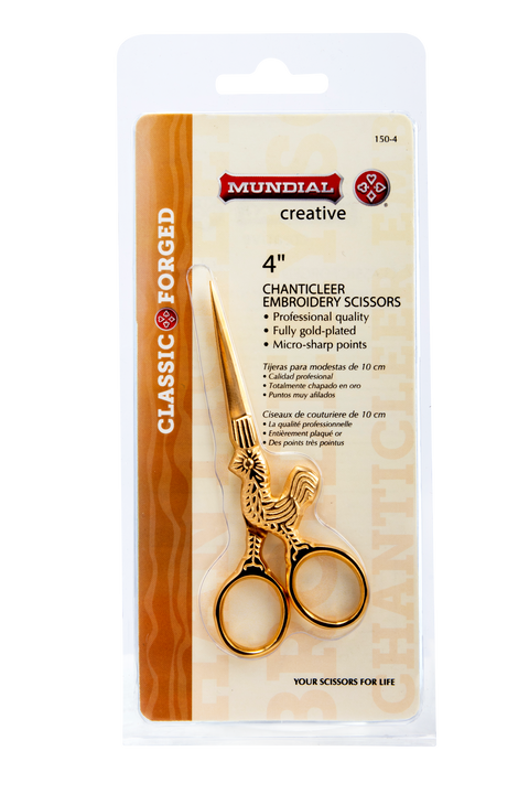 Mundial 150-4CS Embroidery Scissors Classic Forged 4 inches Gold Plated
