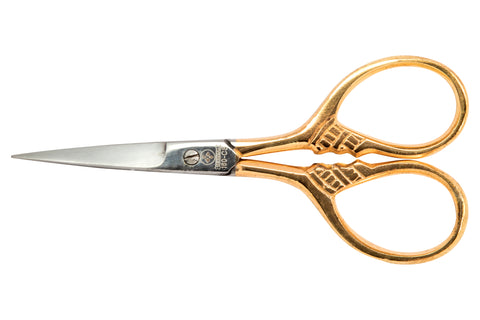 Mundial 160-CS Florentine Embroidery Scissors Classic Forged 3.5 inches Gold Plated