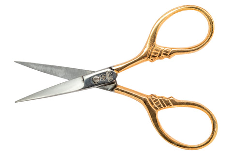 Mundial 160-CS Florentine Embroidery Scissors Classic Forged 3.5 inches Gold Plated