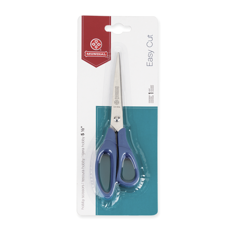 Mundial 164N-5 1/2 Hobby Scissors Easy Cut 5.5 inches Blue