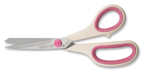 Mundial 1850 Quilter Scissors Cushion Soft 8.5 inches Pink & Cream Double Knife Edge