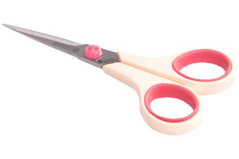 Mundial 1854 Fine Quilting Scissors Cushion Soft 5.5 inches Cream & Pink
