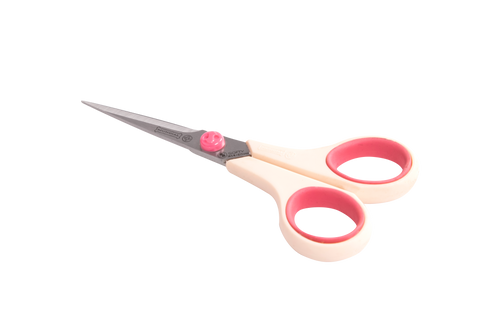 Mundial 1854 Fine Quilting Scissors Cushion Soft 5.5 inches Cream & Pink