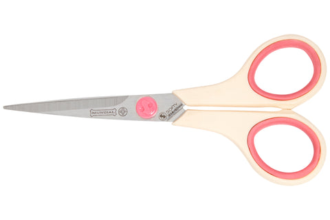 Mundial 1854 Fine Quilting Scissors Cushion Soft 5.5 inches Cream & Pink