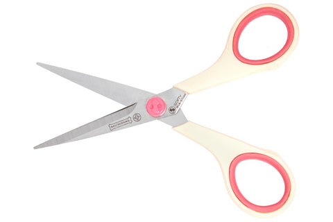 Mundial 1854 Fine Quilting Scissors Cushion Soft 5.5 inches Cream & Pink