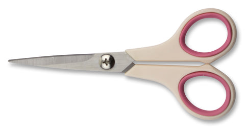 Mundial 1854 Fine Quilting Scissors Cushion Soft 5.5 inches Cream & Pink