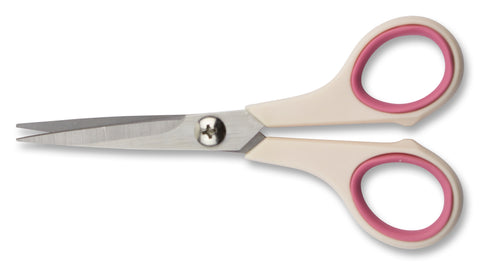 Mundial 1854 Fine Quilting Scissors Cushion Soft 5.5 inches Cream & Pink