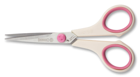 Mundial 1854 Fine Quilting Scissors Cushion Soft 5.5 inches Cream & Pink