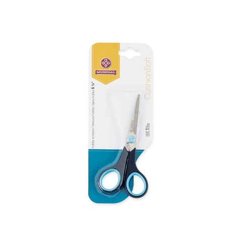 Mundial BP1864-1 Hobby & Craft Scissors Cushion Soft 5.5 inches Blue