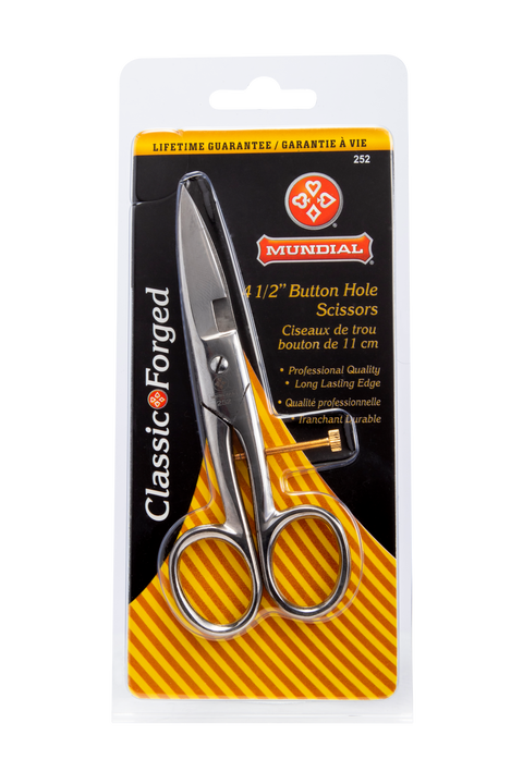 Mundial 252 Buttonhole Scissors Classic Forged 4.5 inch Silver