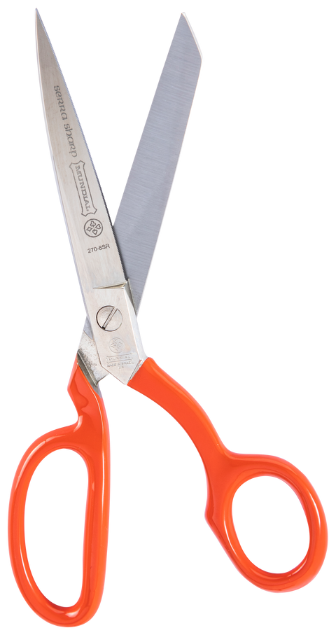 Mundial 270-8SR Bent Trimmers Serrated Scissors Industrial Forged 8 inches Red