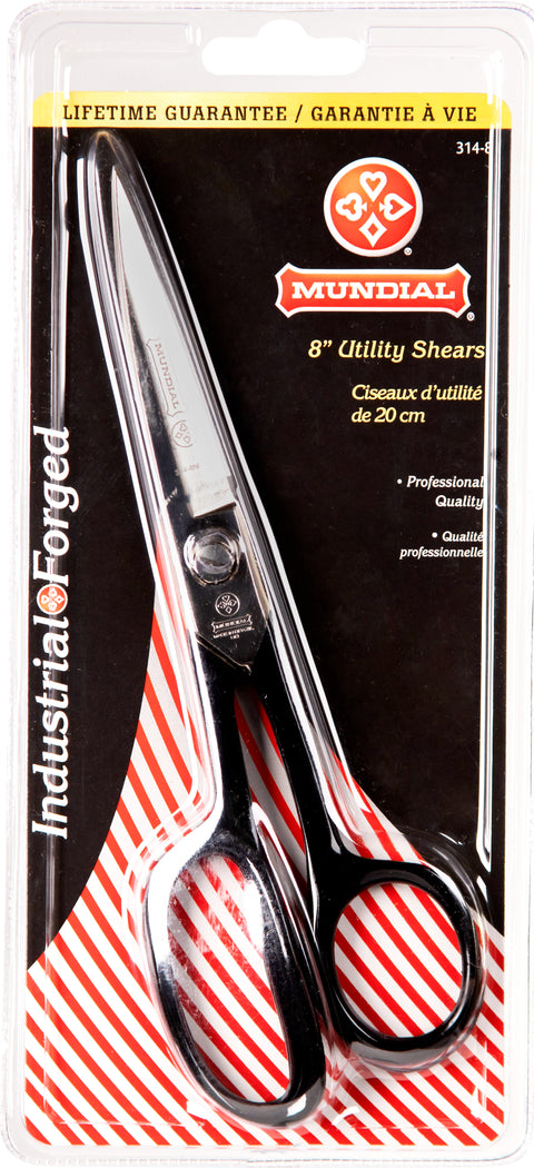 Mundial 314-8 High Leverage Utility Shears Industrial Forged 8 inches Black