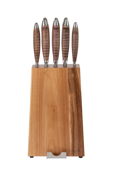 Mundial 3300-6 Knife Block Set With Wood Block Nobilis Series 6-Piece
