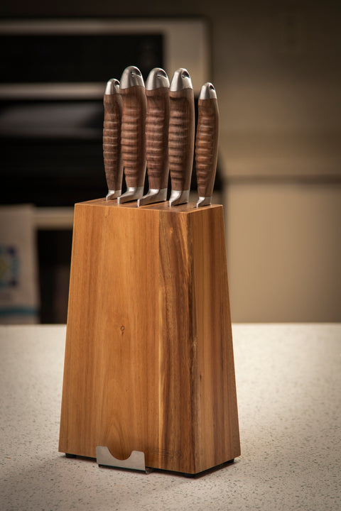 Mundial 3300-6 Knife Block Set With Wood Block Nobilis Series 6-Piece