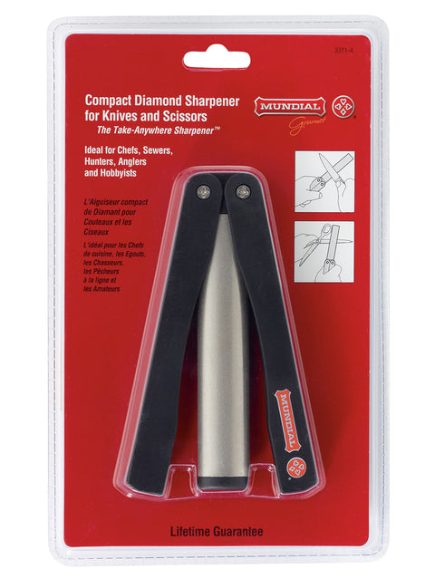 Mundial 3311-4 Compact Folding Diamond Sharpener 4 inches Black