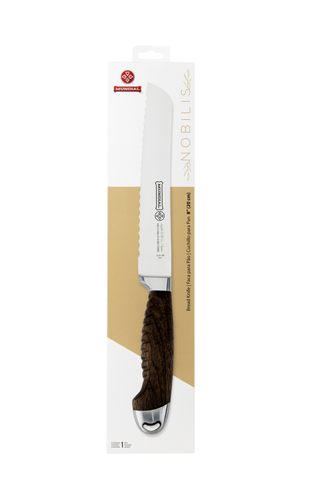 Mundial 3321-8E Bread Serrated Knife Nobilis Series 8 inches Wood