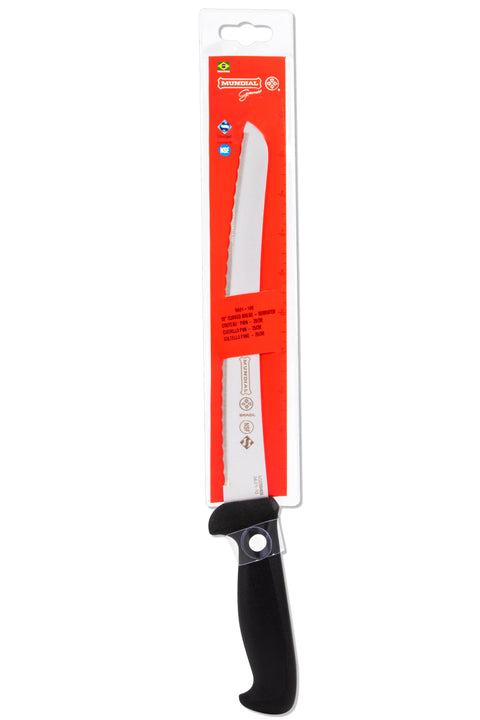 Mundial 5621-10E Bread Knife Curved Micro-Serrated 5600 Series 10 inches Black