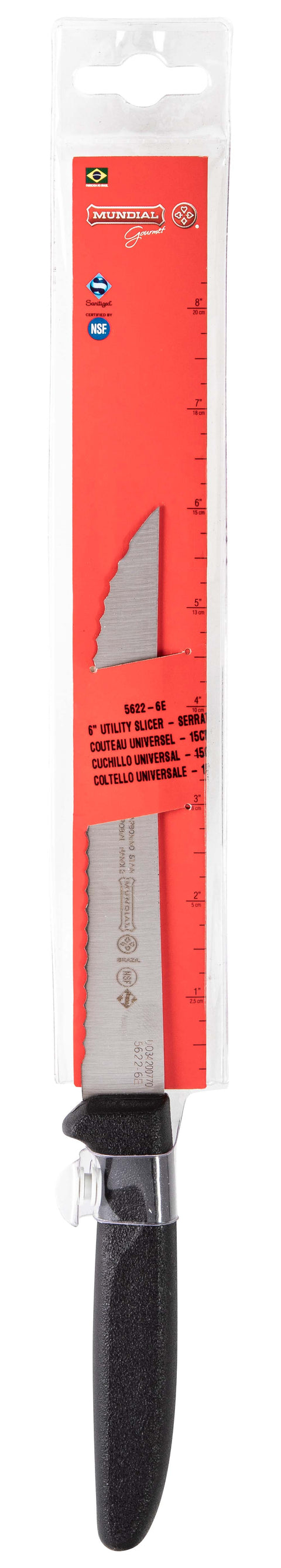 Mundial 5622-6E Utility Knife Serrated 5600 Series 6 inches Black