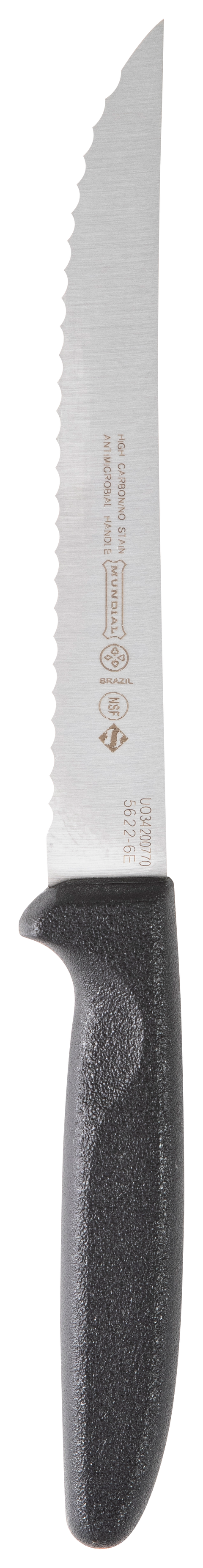 Mundial 5622-6E Utility Knife Serrated 5600 Series 6 inches Black