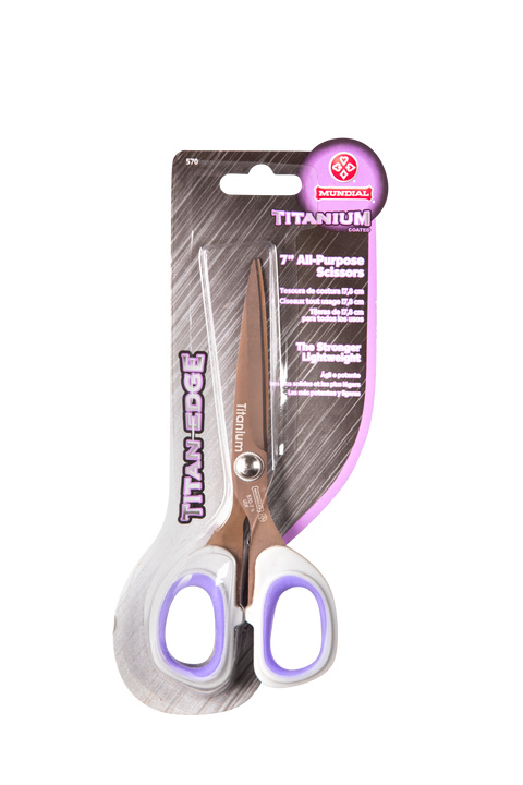 Mundial Hobby & Craft Scissors 570 Titan-Edge 7 inch Gray & Purple