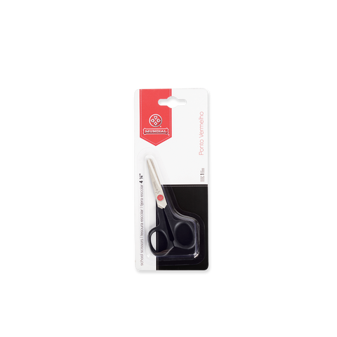 Mundial BP667 Pocket School Scissors Left Hand Red Dot 4.5 inches Black