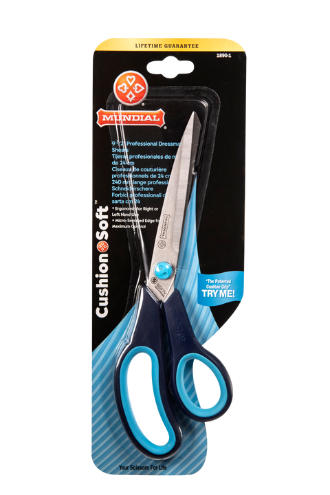 Mundial BP1890-1 Professional Dressmaker Shears Cushion Soft 9.5-inches Blue
