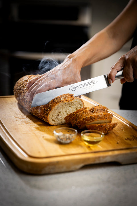 Mundial 4100-7 Knife Set With Wood Block Future Series 7-Piece Silver