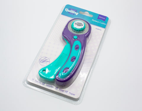 Mundial DQRC45 Rotary Cutter Squeeze Handle 45mm Purple & Turquoise
