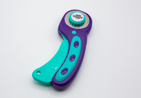 Mundial DQRC45 Rotary Cutter Squeeze Handle 45mm Purple & Turquoise