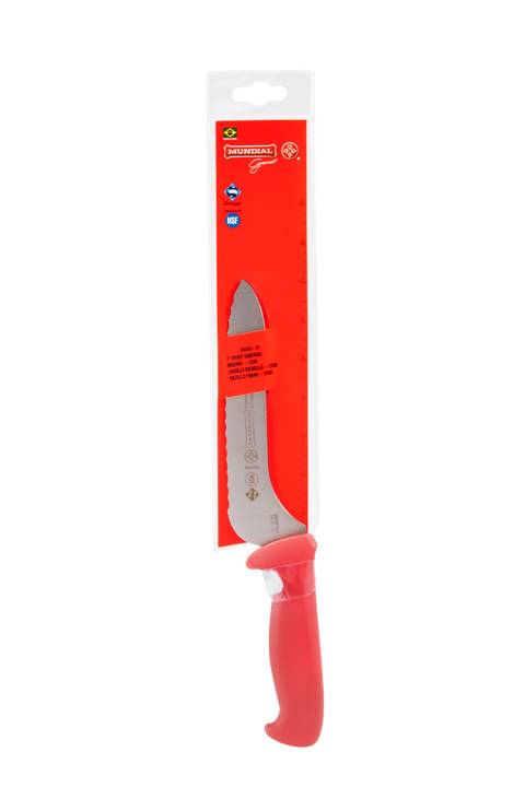 Mundial R5620-7E Bread Knife Offset Serrated 5600 Series 7 inches Red