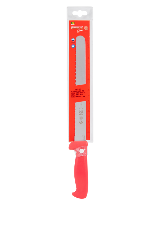 Mundial R5627-10E Utility Knife Slicing Serrated Edge 5600 Series 10 inches Red