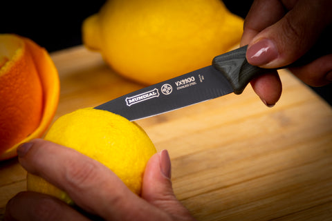 Mundial VX9900-5 Black Knife Set With Black Handle 5 Piece Plastic Blade Protectors