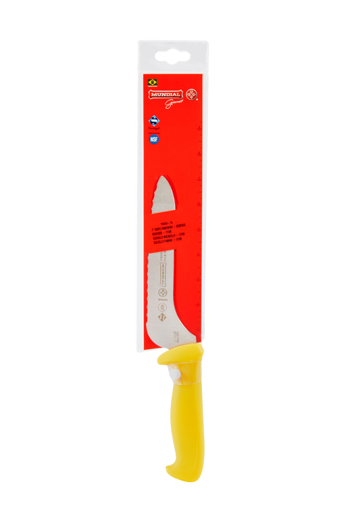 Mundial Y5620-7E Sandwich Offset Serrated Knife 5600 Series 7 inches Yellow