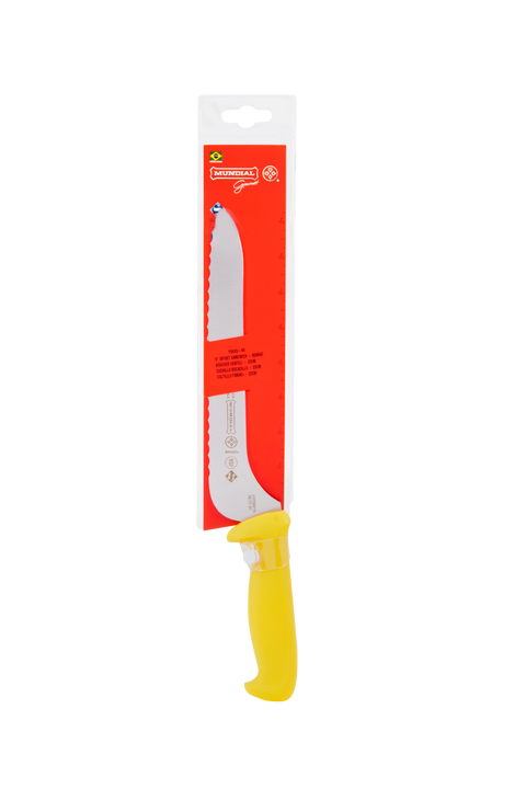Mundial Y5620-9E Sandwich Offset Serrated Knife 5600 Series 9 inches Yellow