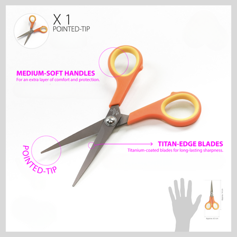 Mundial Magic Yellow Case with Pointed Tip Scissor | 10-Piece Craft Set