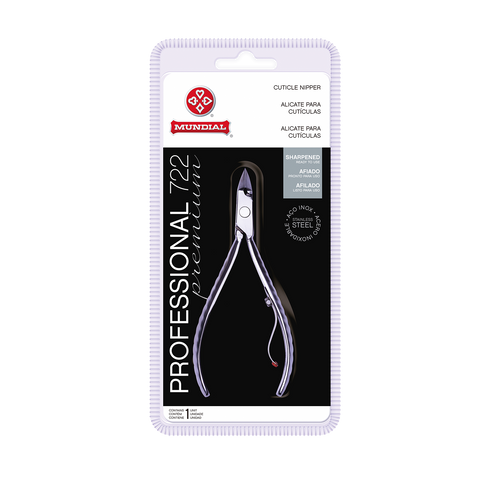 Mundial 722-PR Cuticle Nipper Professional Full Jaw Short Handle.
