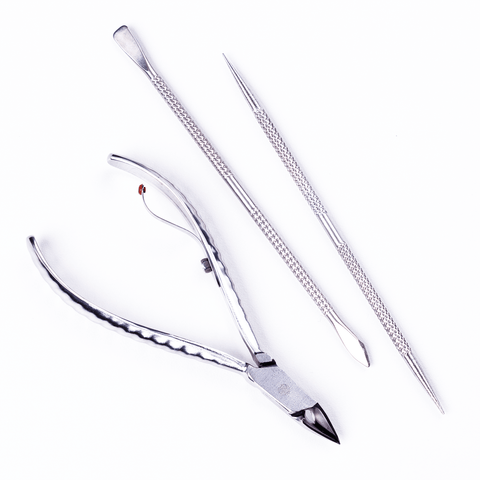 Mundial 778-EP Cuticle Nipper with Double Nail Spatula & Pusher 3 Piece Set