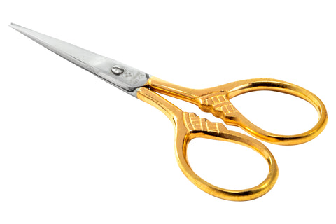 Mundial 160-CS Florentine Embroidery Scissors Classic Forged 3.5 inches Gold Plated
