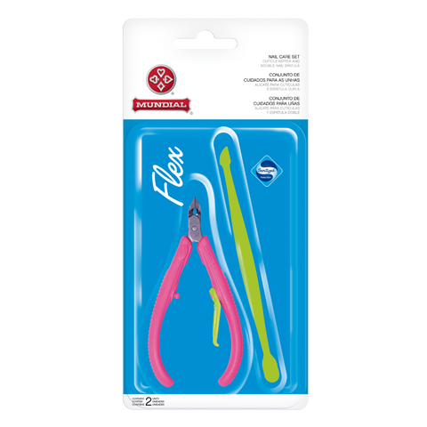 Mundial 168-FL Nail Care Kit Flex 2 Pieces Pink