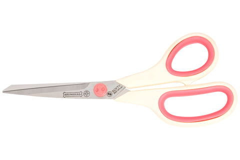 Mundial 1850 Quilter Scissors Cushion Soft 8.5 inches Pink & Cream Double Knife Edge