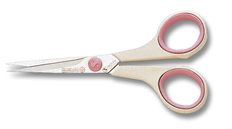 Mundial 1854 Fine Quilting Scissors Cushion Soft 5.5 inches Cream & Pink