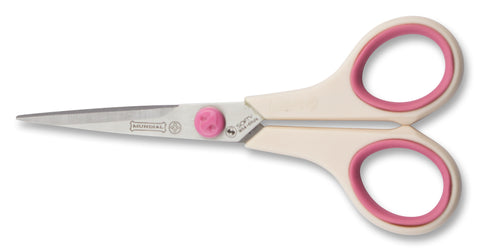 Mundial 1854 Fine Quilting Scissors Cushion Soft 5.5 inches Cream & Pink