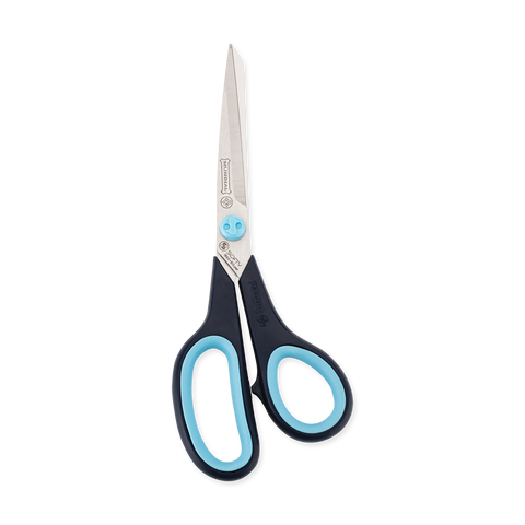 Mundial BP1860-1 Multi-Purpose Shears Micro-Serrated Edge Cushion Soft 8.5 inches Blue