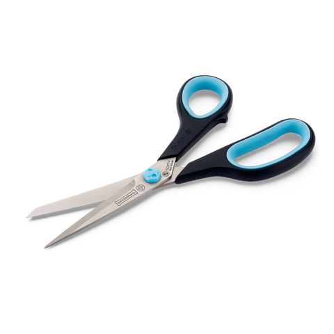 Mundial BP1860-1 Multi-Purpose Shears Micro-Serrated Edge Cushion Soft 8.5 inches Blue