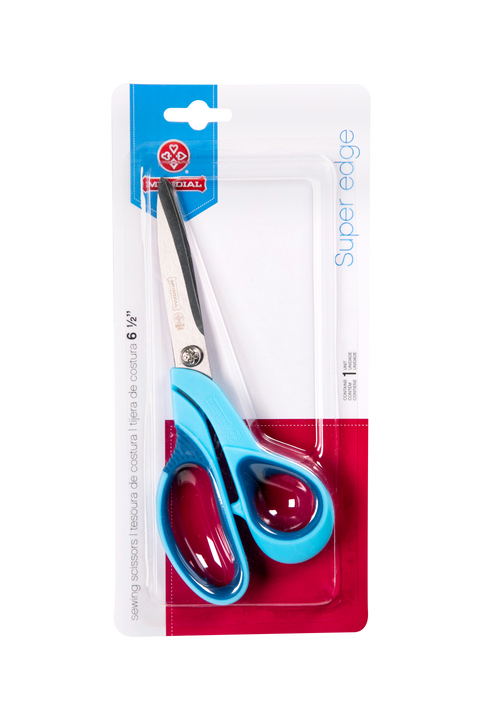 Mundial Super Edge Sewing Scissors, 6.5 inches Blue