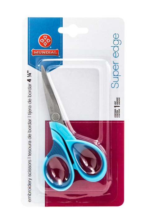 Mundial 1968-4 Embroidery Scissors Super Edge 4.5 inches Blue