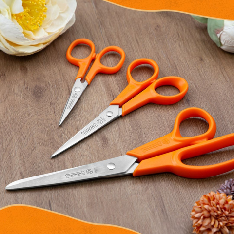 Mundial 3500-4 Multipurpose Scissors Pixel 4-Piece Set Orange
