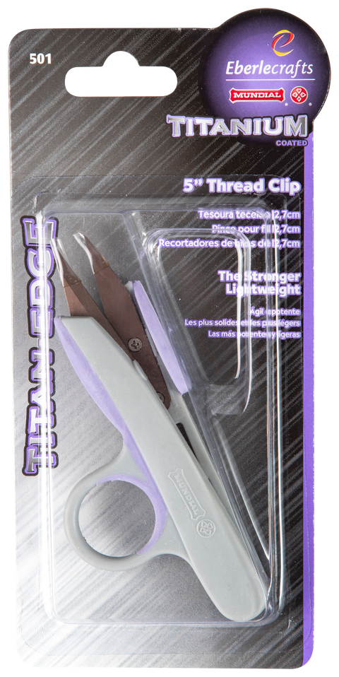 Mundial  Thread Clip Scissors 501 Titan-Edge 5 inch Gray & Purple