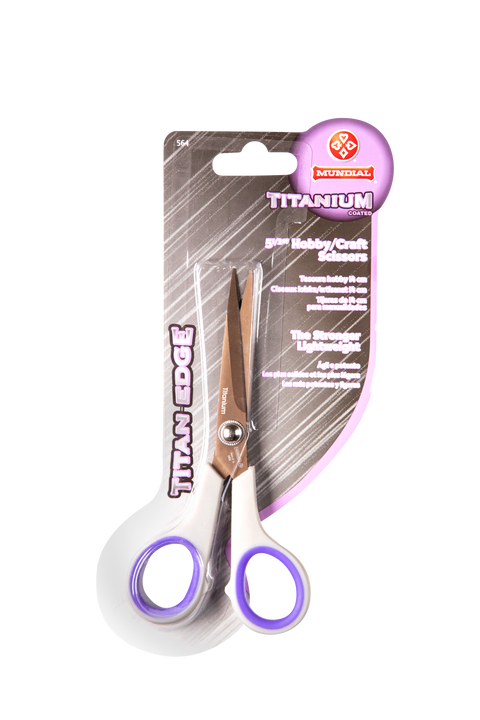 Mundial 564 Hobby & Craft Scissors Titan-Edge 5.5 inches Grey & Purple
